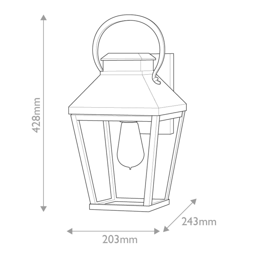 Hinkley - Outdoor wall light DAWSON 1xE27/60W/230V IP44 black