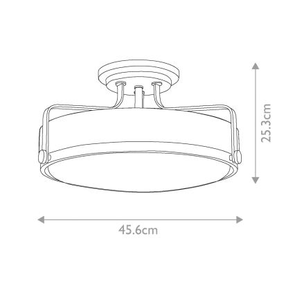 Hinkley - Flush-mount chandelier HARPER 3xE27/60W/230V Ø 45.6 cm polished chrome
