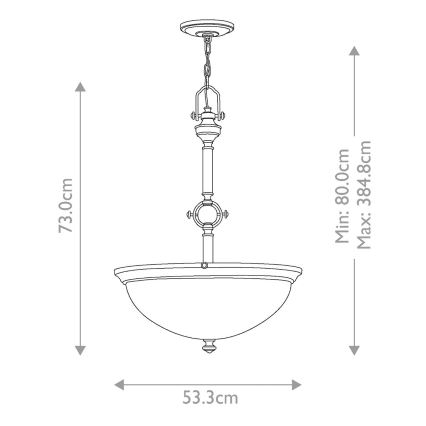 Hinkley - Chandelier on a chain MAYFLOWER 3xE27/60W/230V
