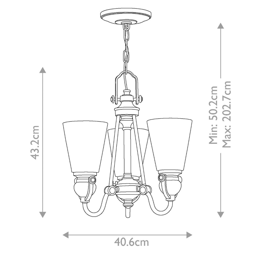 Hinkley - Chandelier on a chain MAYFLOWER 3xE27/60W/230V