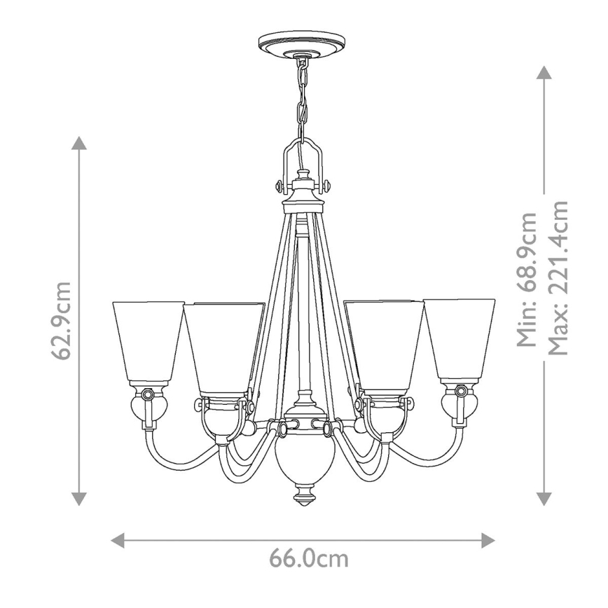 Hinkley - Chandelier on a chain MAYFLOWER 6xE27/60W/230V