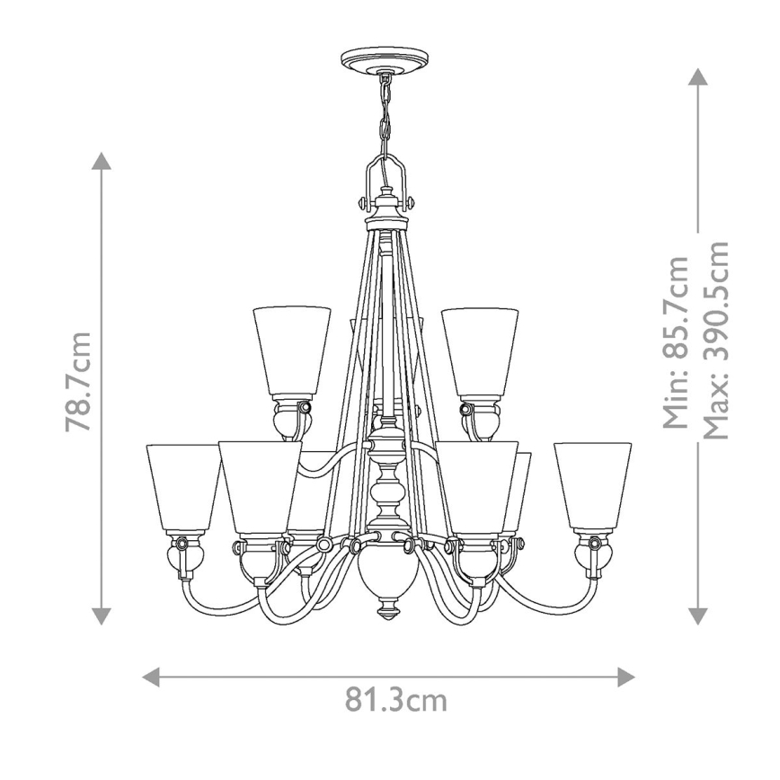 Hinkley - Chandelier on a chain MAYFLOWER 9xE27/60W/230V
