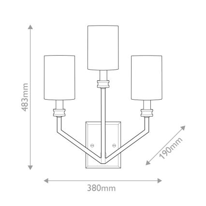 Hinkley - MOORE Wall Light 3xE14/40W/230V Gold