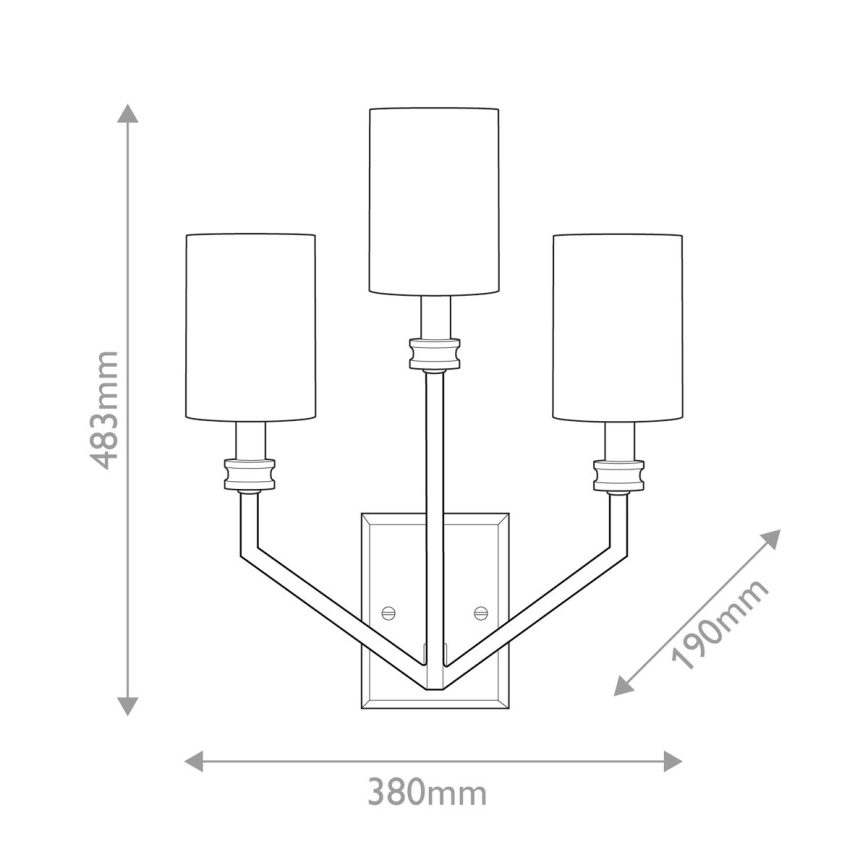 Hinkley - MOORE Wall Light 3xE14/40W/230V Gold