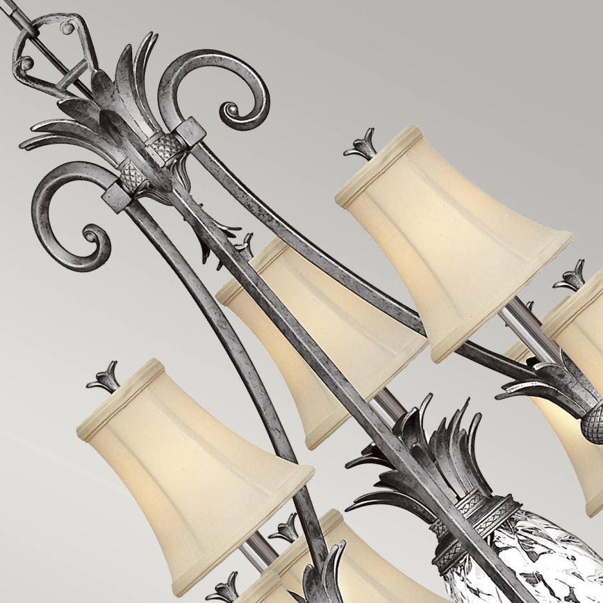 Hinkley - Chandelier on a chain PLANTATION 10xE14/40W/230V silver