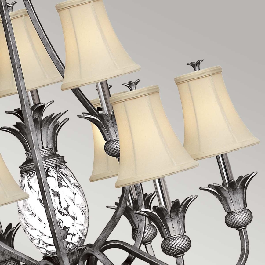 Hinkley - Chandelier on a chain PLANTATION 10xE14/40W/230V silver