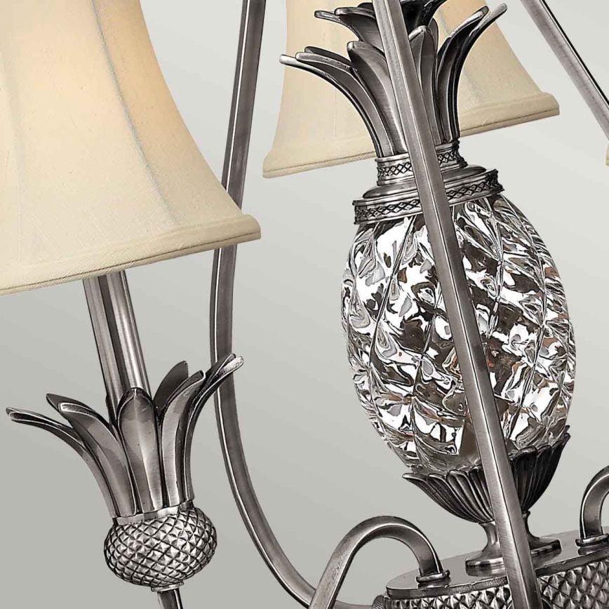 Hinkley - Chandelier on a chain PLANTATION 4xE14/40W/230V silver