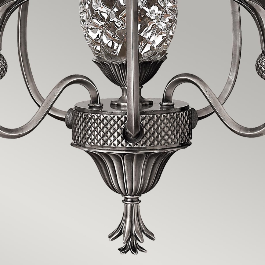 Hinkley - Chandelier on a chain PLANTATION 4xE14/40W/230V silver