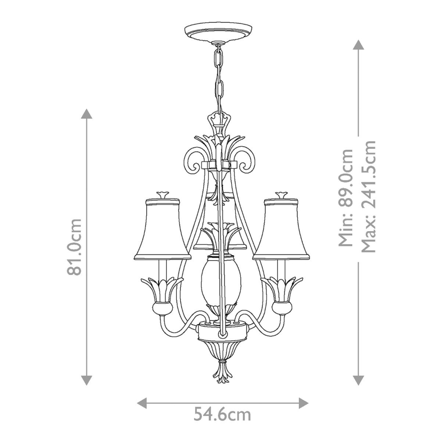 Hinkley - Chandelier on a chain PLANTATION 4xE14/40W/230V bronze