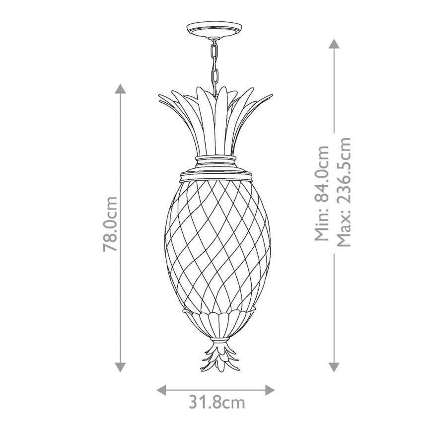 Hinkley - Chandelier on a chain PLANTATION 4xE14/40W/230V bronze