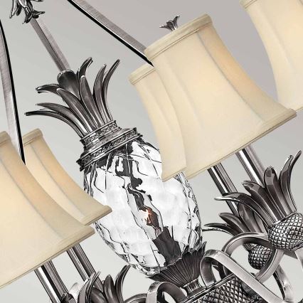 Hinkley - Chandelier on a chain PLANTATION 7xE14/40W/230V silver