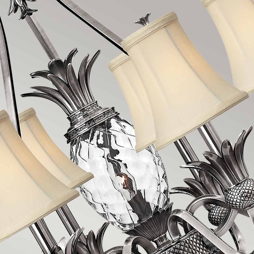 Hinkley - Chandelier on a chain PLANTATION 7xE14/40W/230V silver