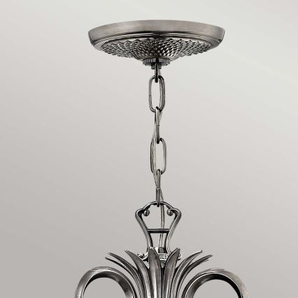 Hinkley - Chandelier on a chain PLANTATION 7xE14/40W/230V silver