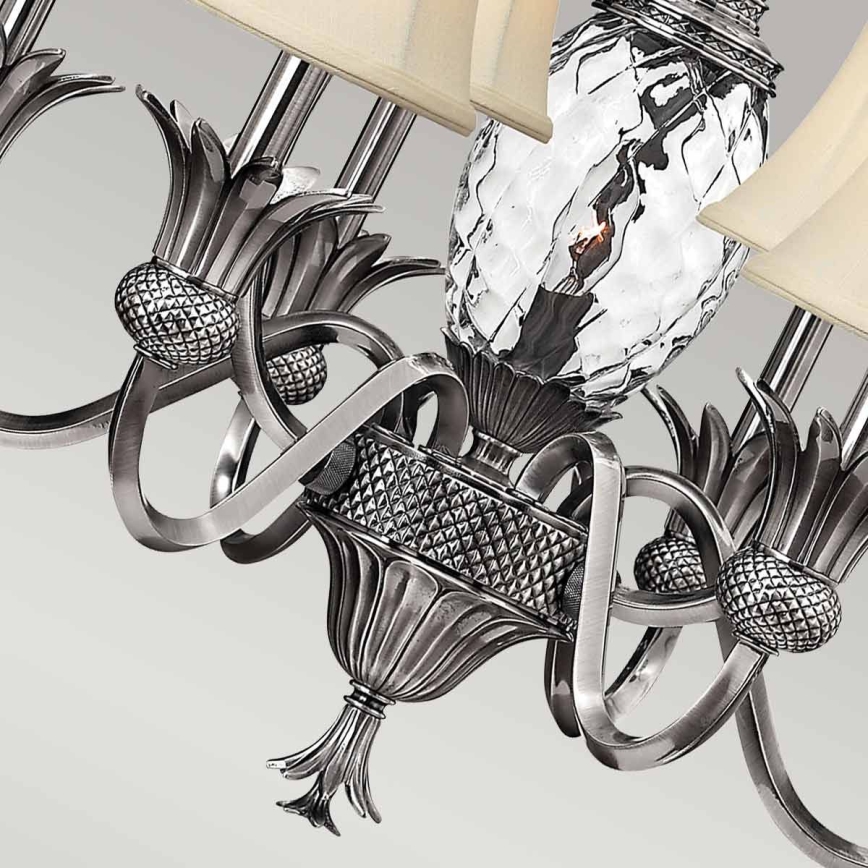 Hinkley - Chandelier on a chain PLANTATION 7xE14/40W/230V silver