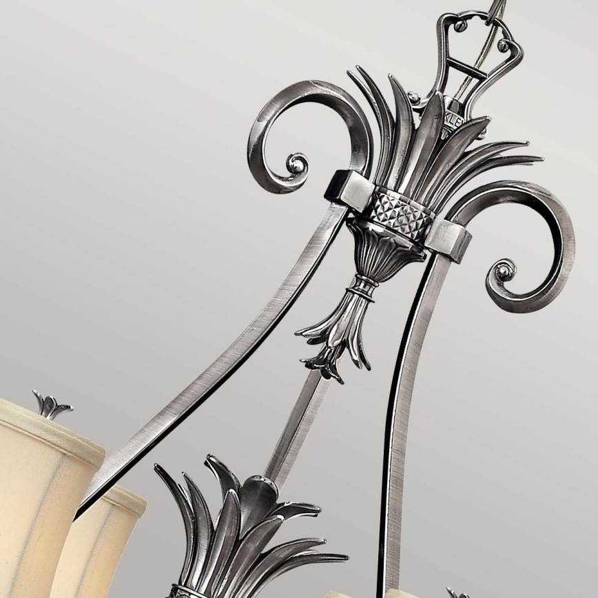 Hinkley - Chandelier on a chain PLANTATION 7xE14/40W/230V silver