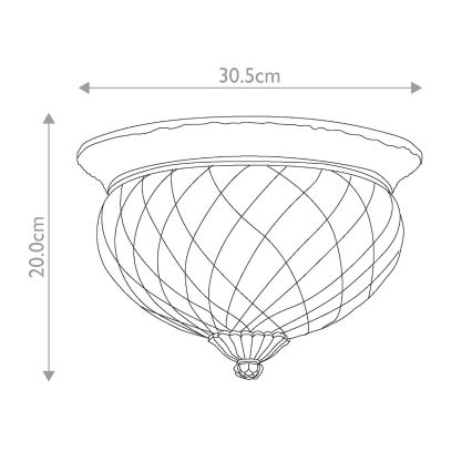 Hinkley - Ceiling light PLANTATION 2xE27/60W/230V brass