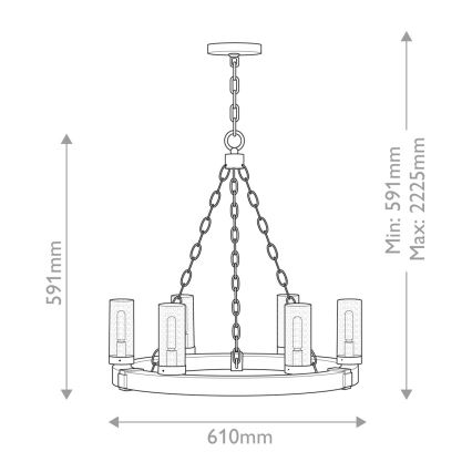 Hinkley - SAWYER Chain-Hung Chandelier 6xE14/40W/230V Brown