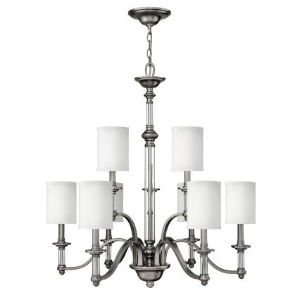 Hinkley - Chain-hung chandelier SUSSEX 9xE14/40W/230V matte chrome