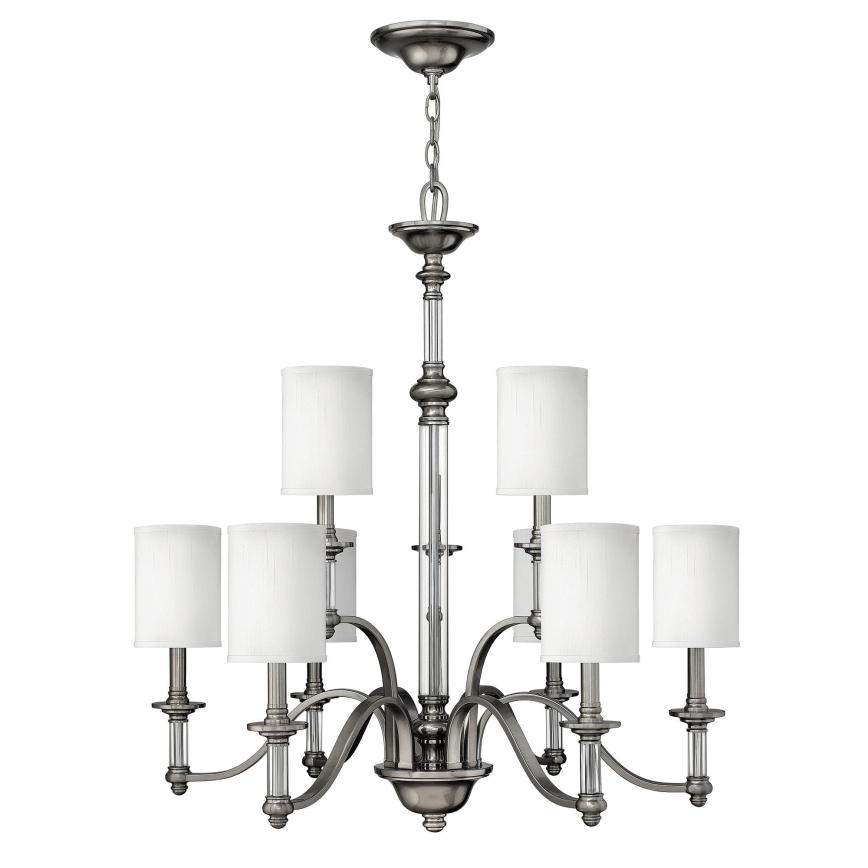 Hinkley - Chain-hung chandelier SUSSEX 9xE14/40W/230V matte chrome