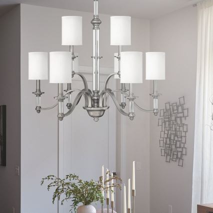 Hinkley - Chain-hung chandelier SUSSEX 9xE14/40W/230V matte chrome