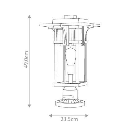 Hinkley - Outdoor lamp MANHATTAN 1xE27/100W/230V IP44 black