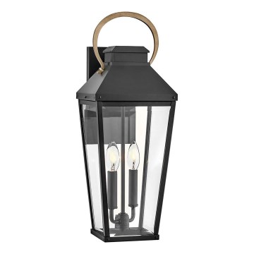 Hinkley - Outdoor wall light DAWSON 2xE14/40W/230V IP44 black