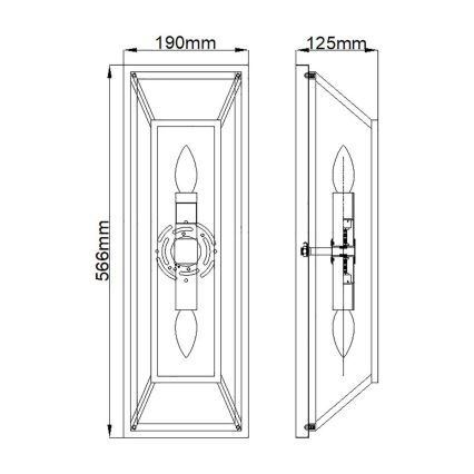 Hinkley - Wall light FU LIGHTON 2xE14/60W/230V brown/black