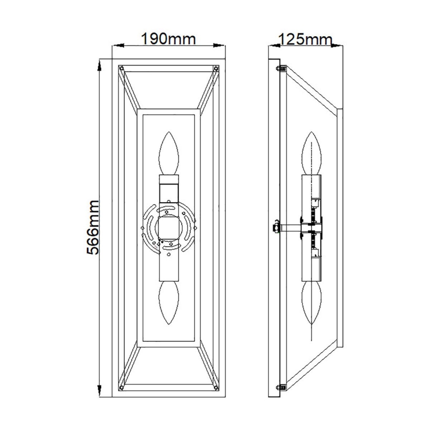 Hinkley - Wall light FU LIGHTON 2xE14/60W/230V brown/black