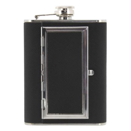 Hip flask with cigar case 175 ml black