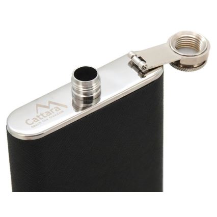 Hip flask with cigar case 175 ml black