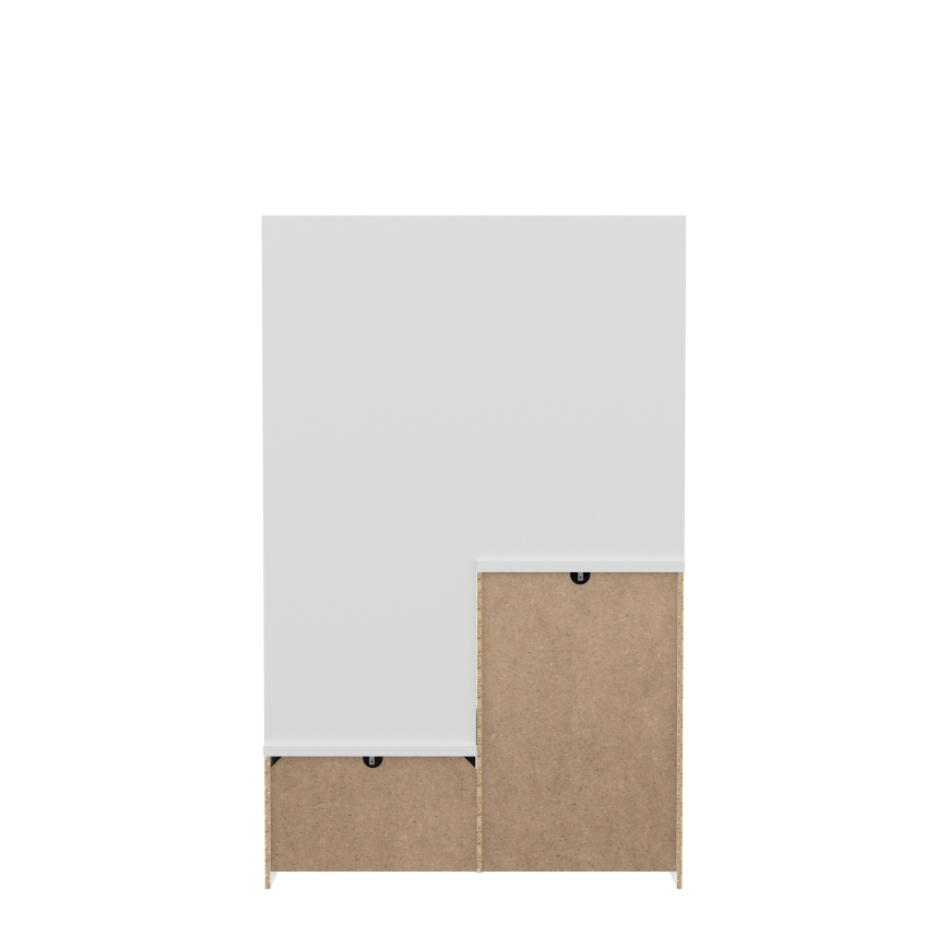 HIRO Entryway Wall Unit with Mirror, White/Grey