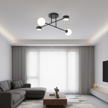 HOLON Flush-mount ceiling light 2xG9/8W/230V + 2xGX53/12W, Black