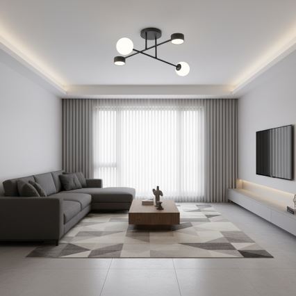 HOLON Flush-mount ceiling light 2xG9/8W/230V + 2xGX53/12W, Black