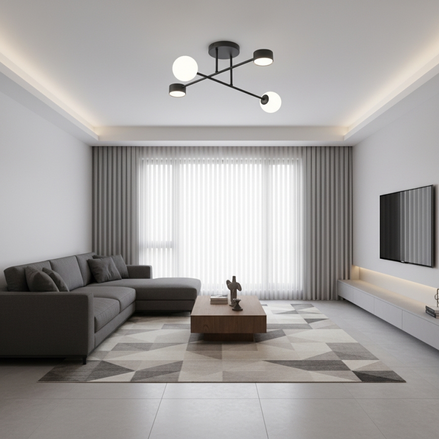 HOLON Flush-mount ceiling light 2xG9/8W/230V + 2xGX53/12W, Black