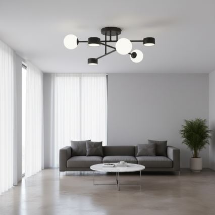 HOLON Flush-Mount Chandelier 3xG9/8W/230V + 3xGX53/12W, Black