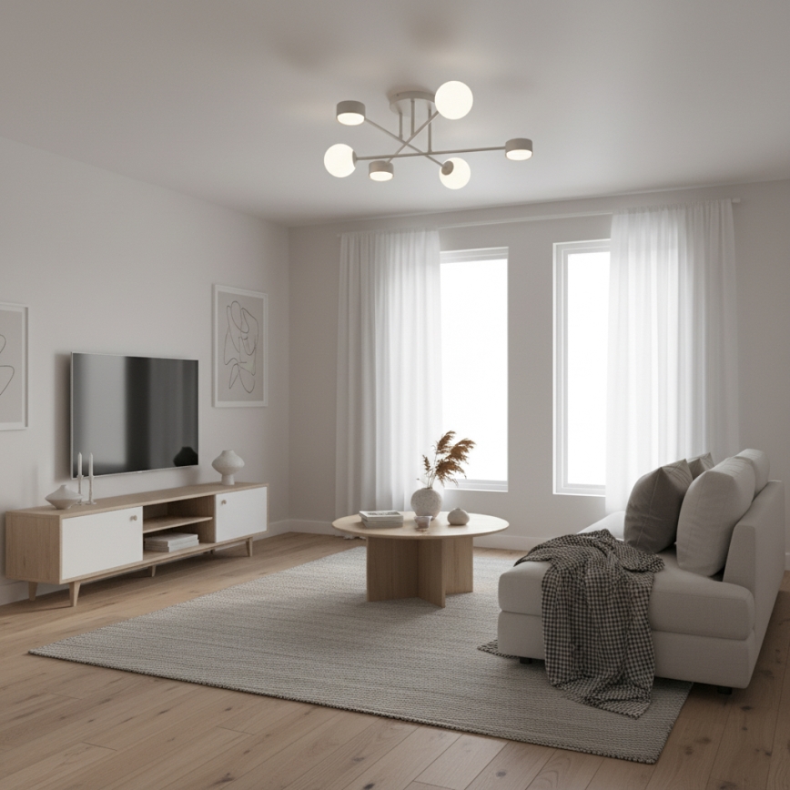 HOLON Surface-Mounted Ceiling Light, 3xG9/8W/230V + 3xGX53/12W, Grey