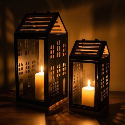 HOME Decorative Lantern, 47.5 cm, Black/Beige