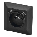 Home socket with USB 250V/16A anthracite