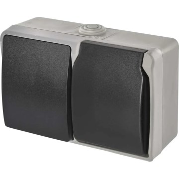 Home switch alternating no. 6 with a socket 250V/16A IP44 grey