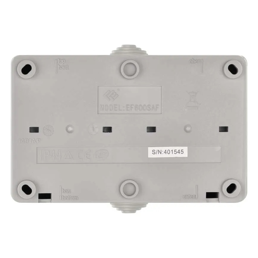 Home switch alternating no. 6 with a socket 250V/16A IP44 grey