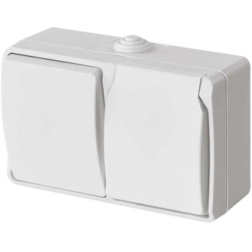 Home switch alternating no. 6 with a socket 250V/16A IP44 white