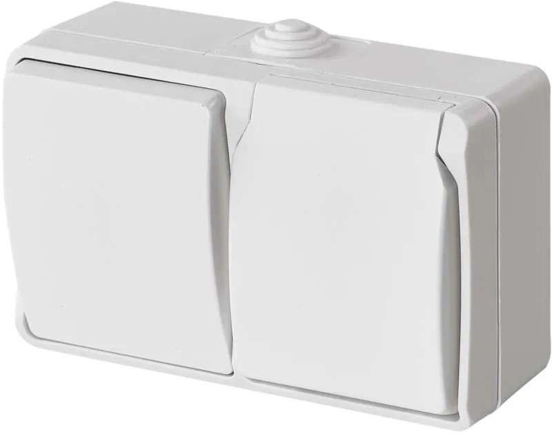 Home switch alternating no. 6 with a socket 250V/16A IP44 white