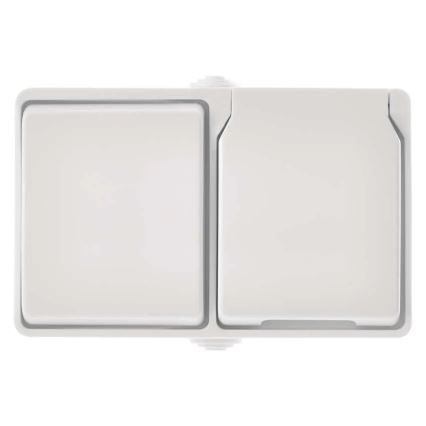 Home switch alternating no. 6 with a socket 250V/16A IP44 white
