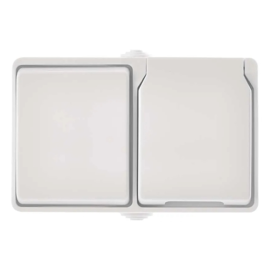 Home switch alternating no. 6 with a socket 250V/16A IP44 white