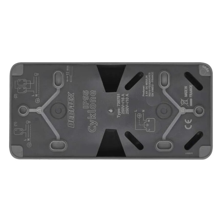 Home switch alternating with a socket 250V/16A IP55