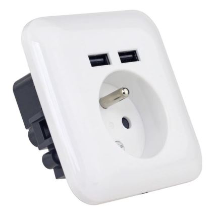 Home USB Socket, French Type, 250V/16A