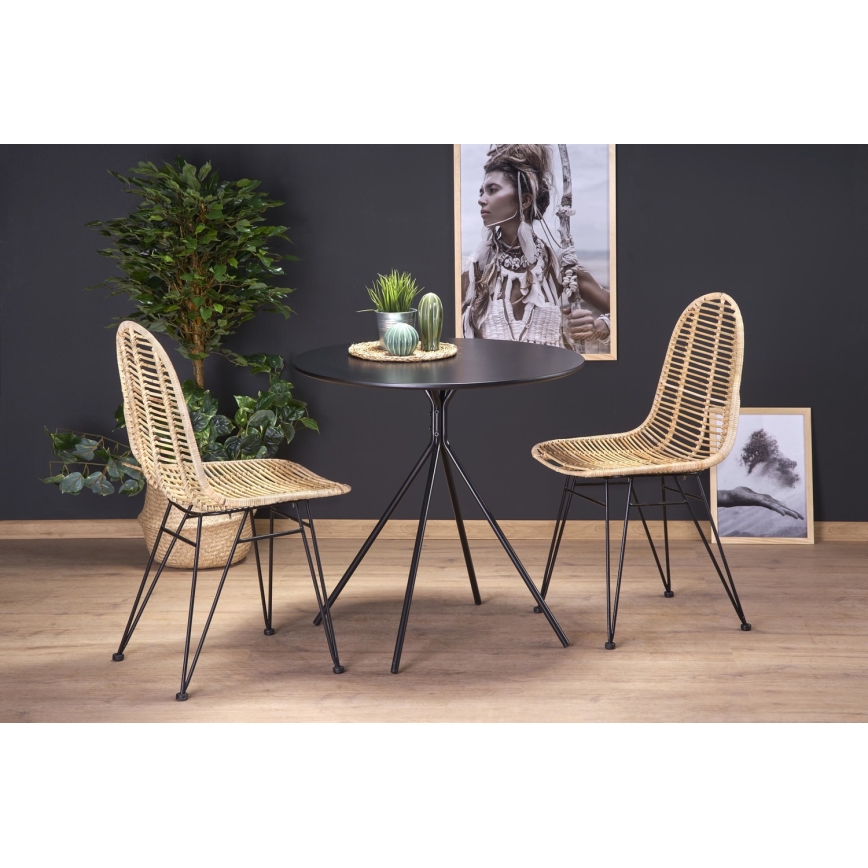 HOMORA Dining Table, Black