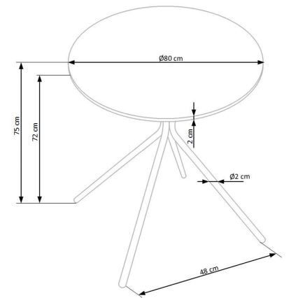 HOMORA Dining Table, Black