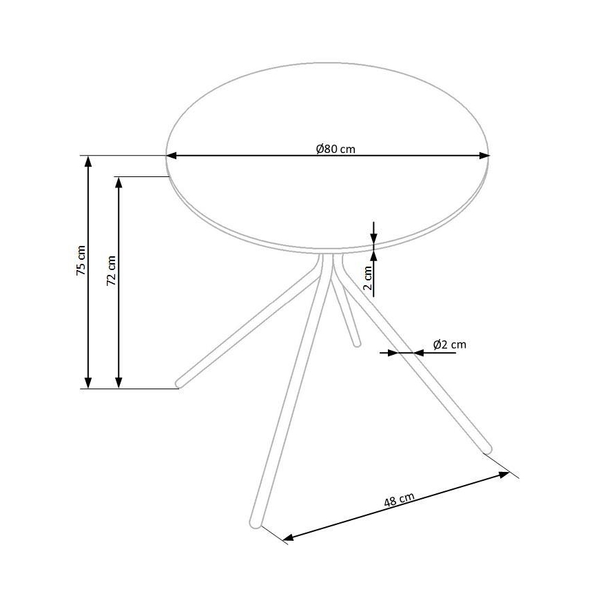 HOMORA Dining Table, Black