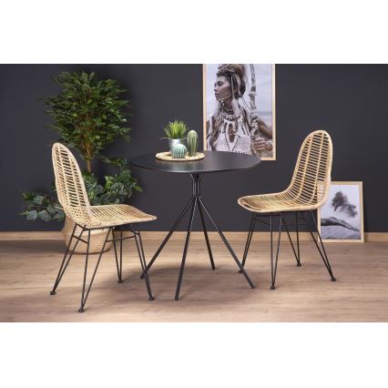 HOMORA Dining Table in Black